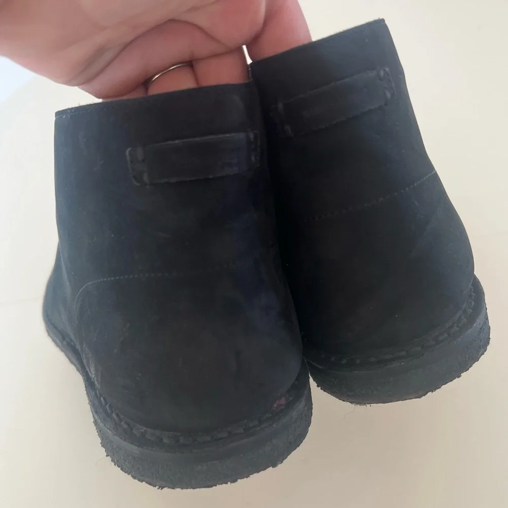 Yves Saint Laurent Oran Lu Nubuck‎ Black Leather Lace-Up Shoes Size 44